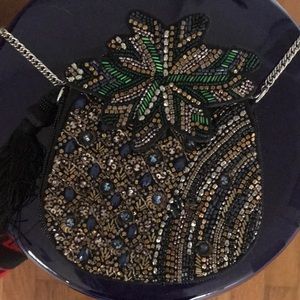Zara beaded pineapple evening bag